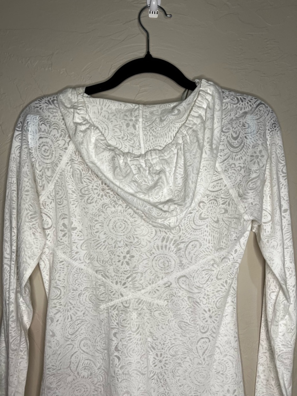 Athleta Burnout Riveria 2 White Tunic Hooded Top - Picture 11 of 12